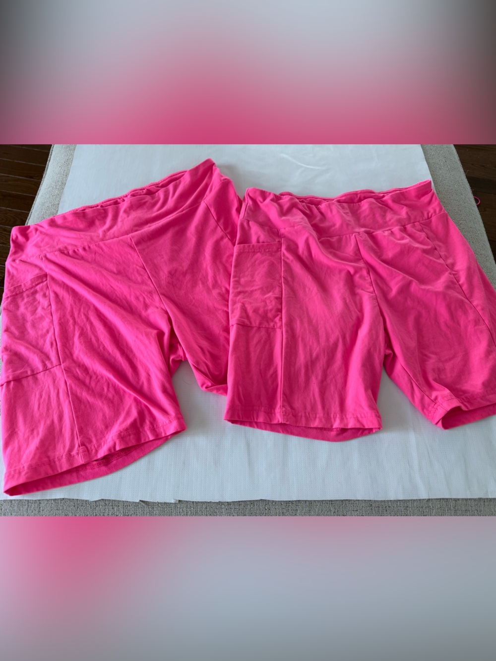 2 Pairs No Boundaries Bright Pink Athletic Shorts